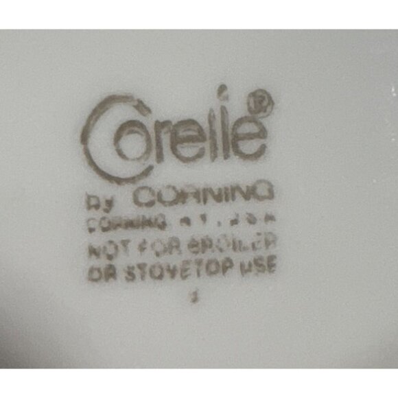 Corelle By Corning Saucer Plate Meadow White Green Trim 6.25" Vintage Set Of 5 - Picture 7 of 8